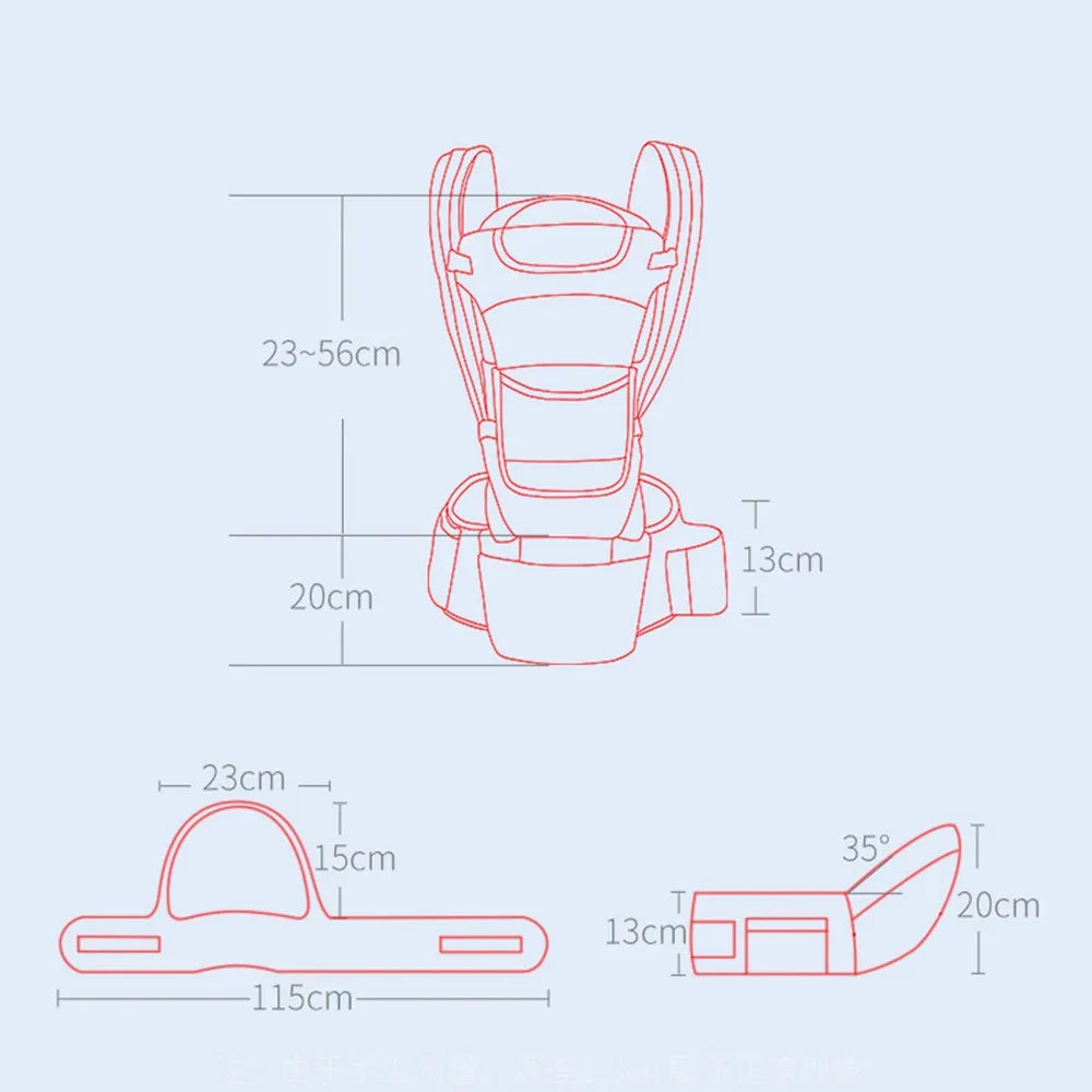 Newborn Ergonomic Baby Carrier with Hip Seat by HitMyNeed