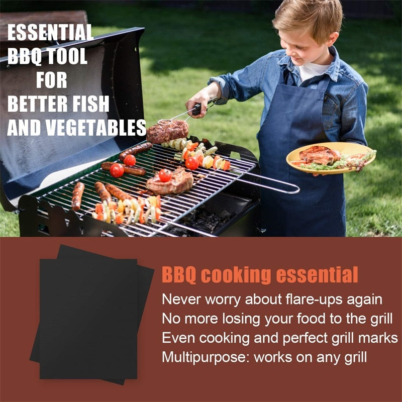 Non Stick Reusable Grill Mats Set (3 Pieces) by HitMyNeed