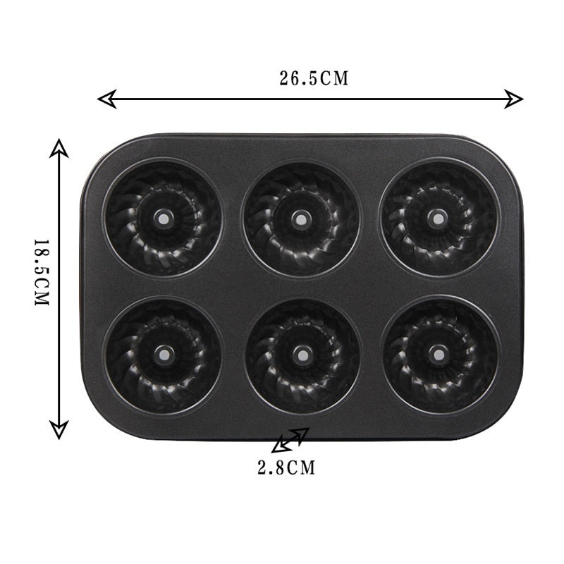 Nonstick Mini Bundt Cake Pan, 6-Cup Carbon Steel by HitMyNeed