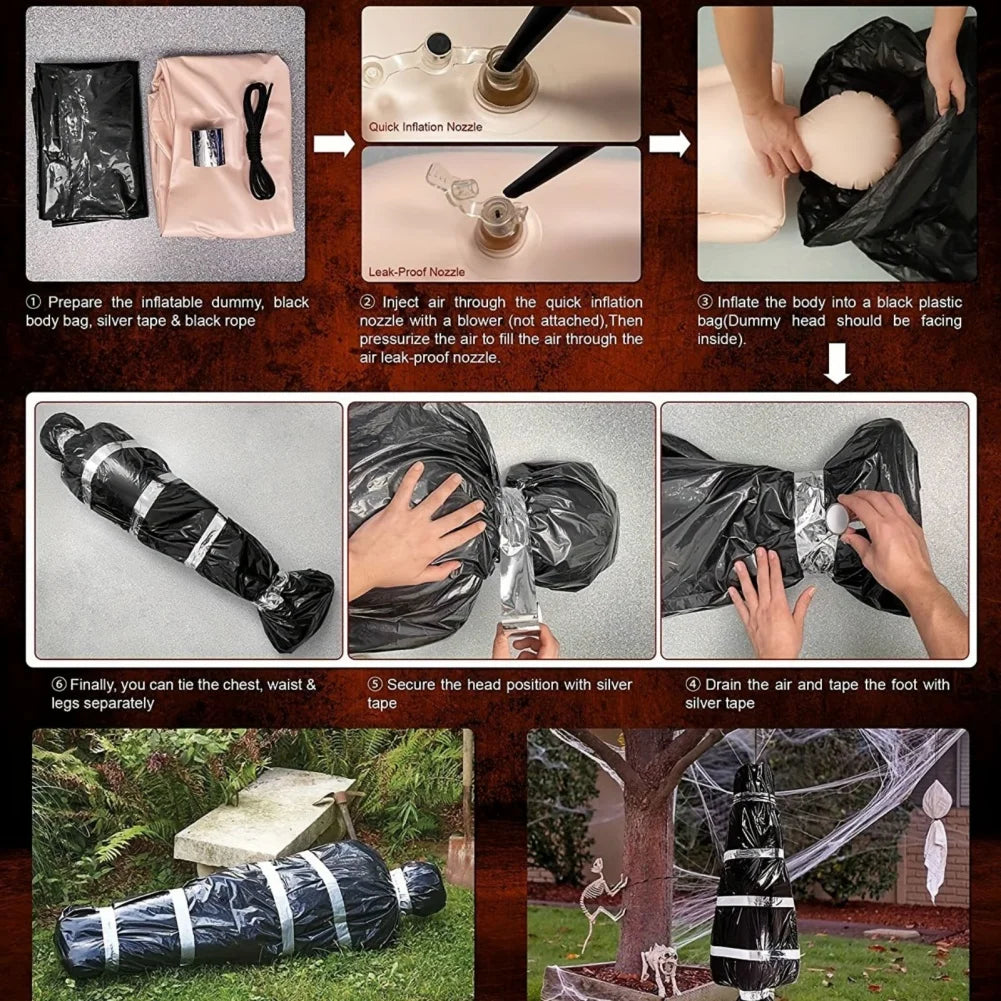 Outdoor Inflatable Halloween Corpse Prop 150cm by HitMyNeed