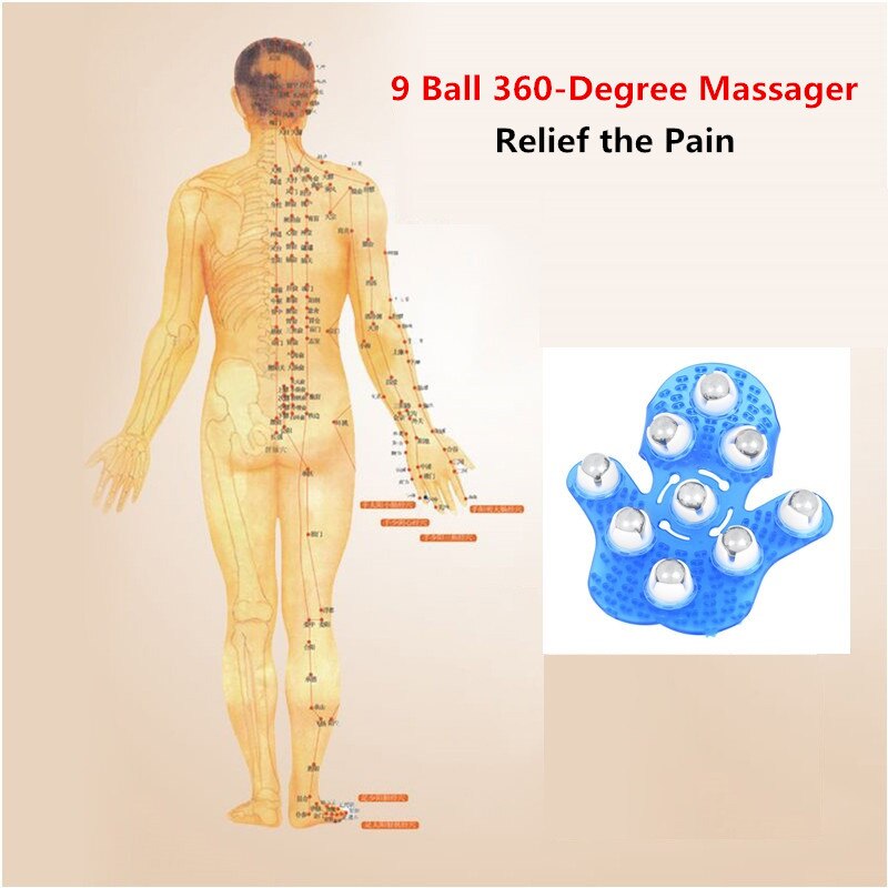 Palm Massager with 9 Steel Roller Balls by HitMyNeed