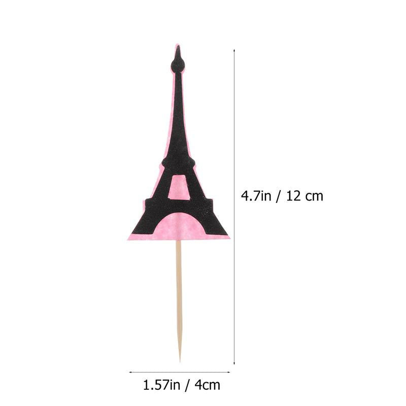 Paper Eiffel Tower Cake Toppers (Set of 12) by HitMyNeed