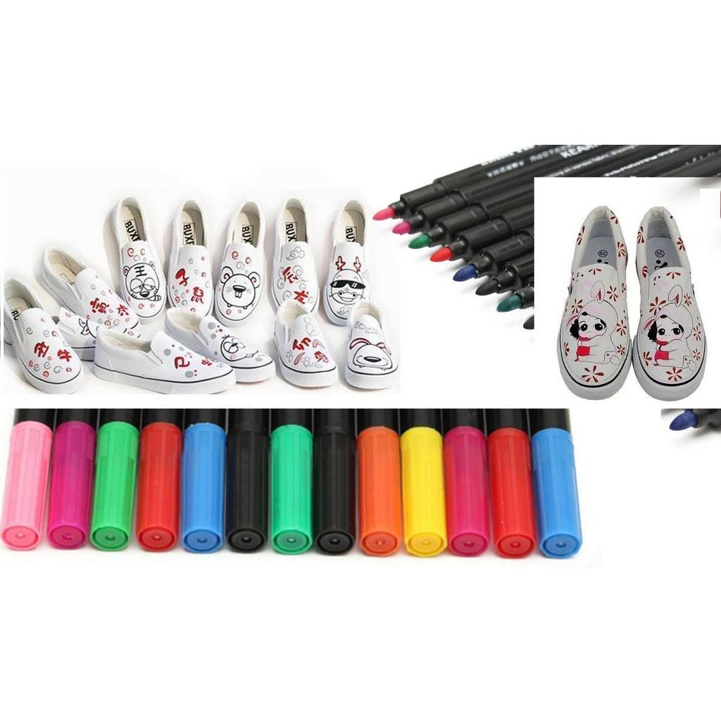 Permanent Fabric Marker Pen Set - 13 Colors by HitMyNeed