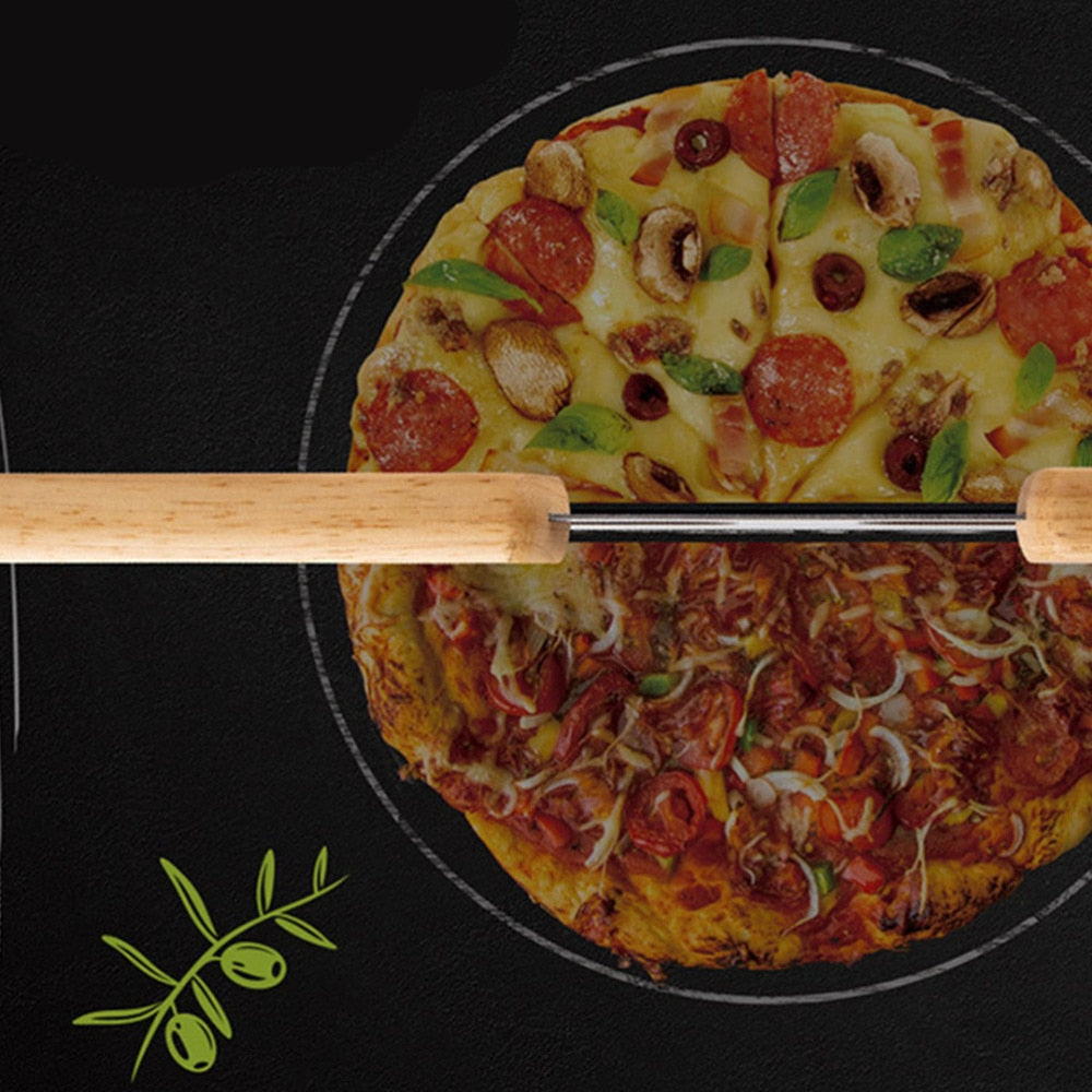 Pizza Rocker Cutter with Double Wood Handle by HitMyNeed