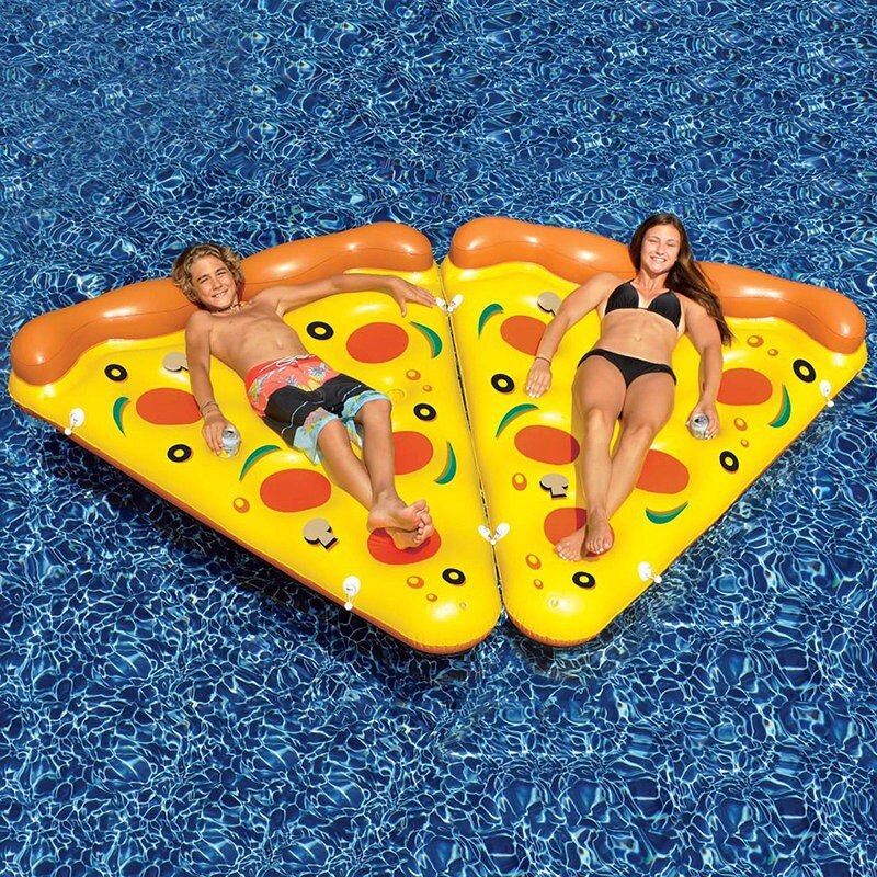Pizza Slice Pool Float with Cup Holders by HitMyNeed