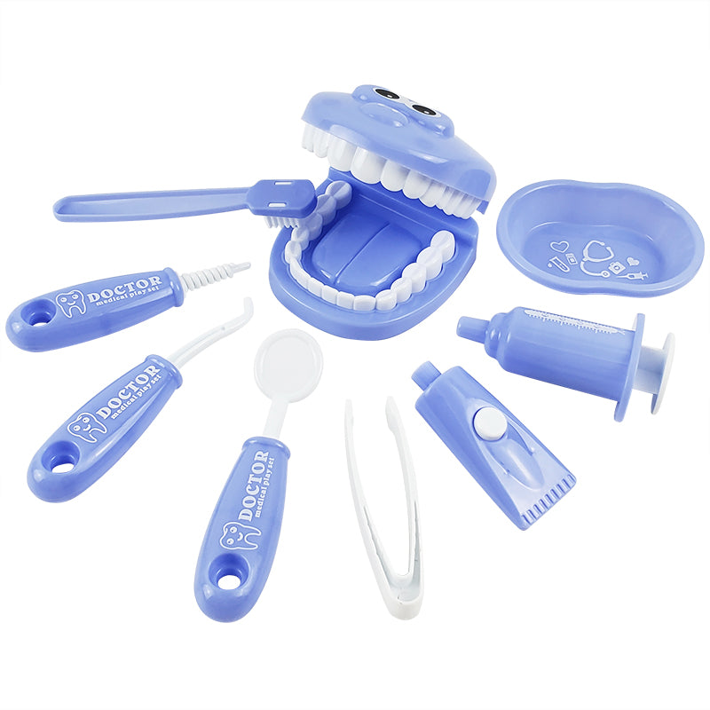Plastic Dentist Play Set for Kids (9 Pieces) by HitMyNeed
