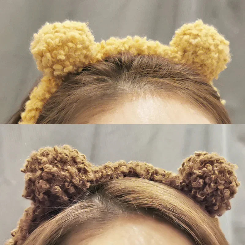 Plush Bear Ears Headband for Cosplay & Skincare by HitMyNeed