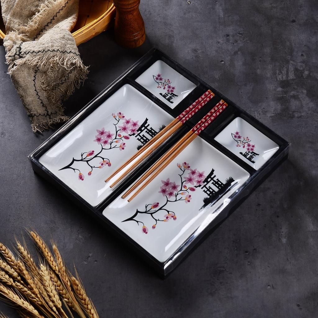 Porcelain Sushi Dish Set for Two (8-Piece) by HitMyNeed
