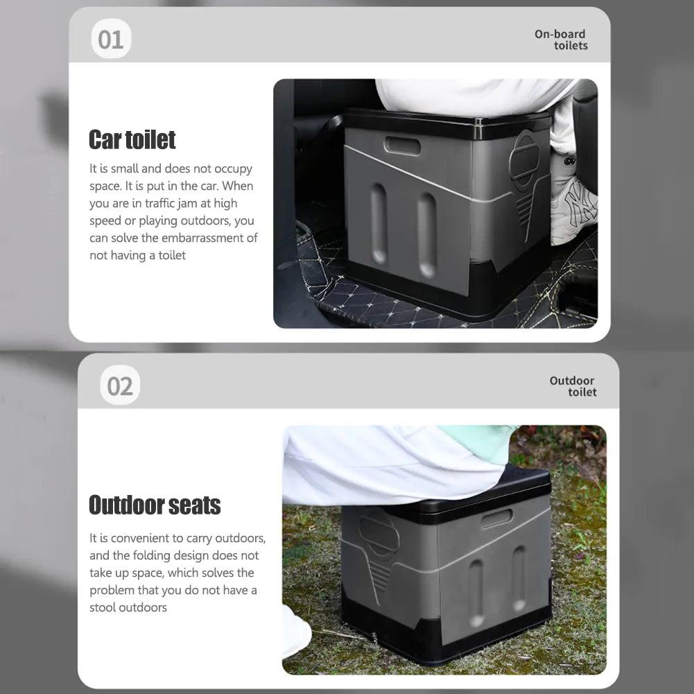 Portable Folding Camping Toilet with Storage Box by HitMyNeed