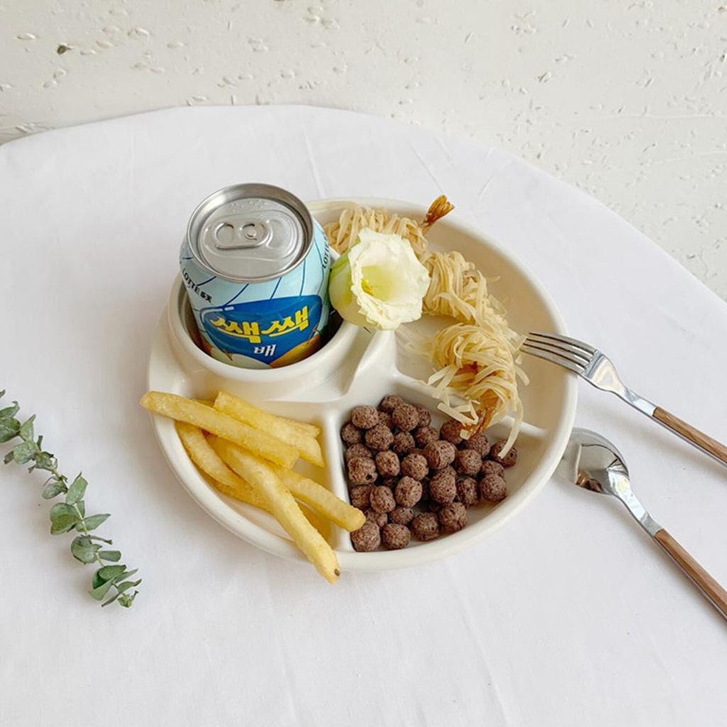 Portable Non-Breakable Divided Plate with Cup Holder by HitMyNeed
