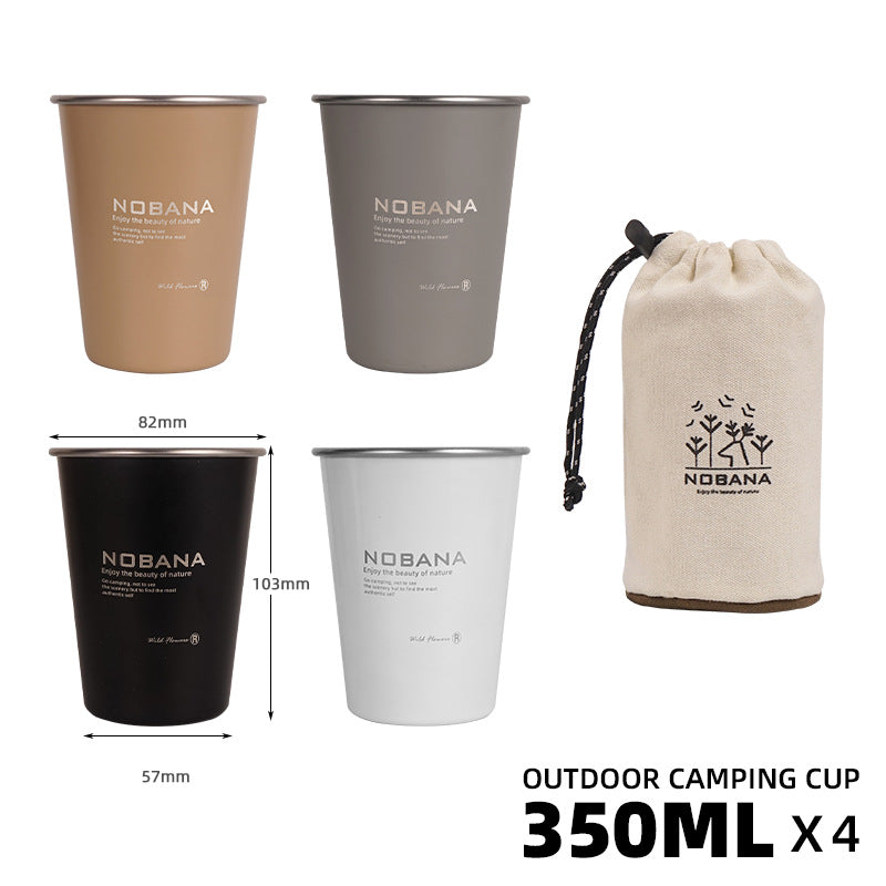 Portable Stainless Steel Camping Cups Set (4pcs) by HitMyNeed