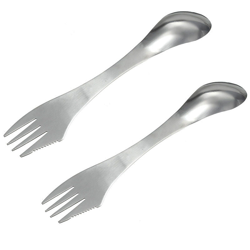 Portable Stainless Steel Spork Camping Cutlery by HitMyNeed