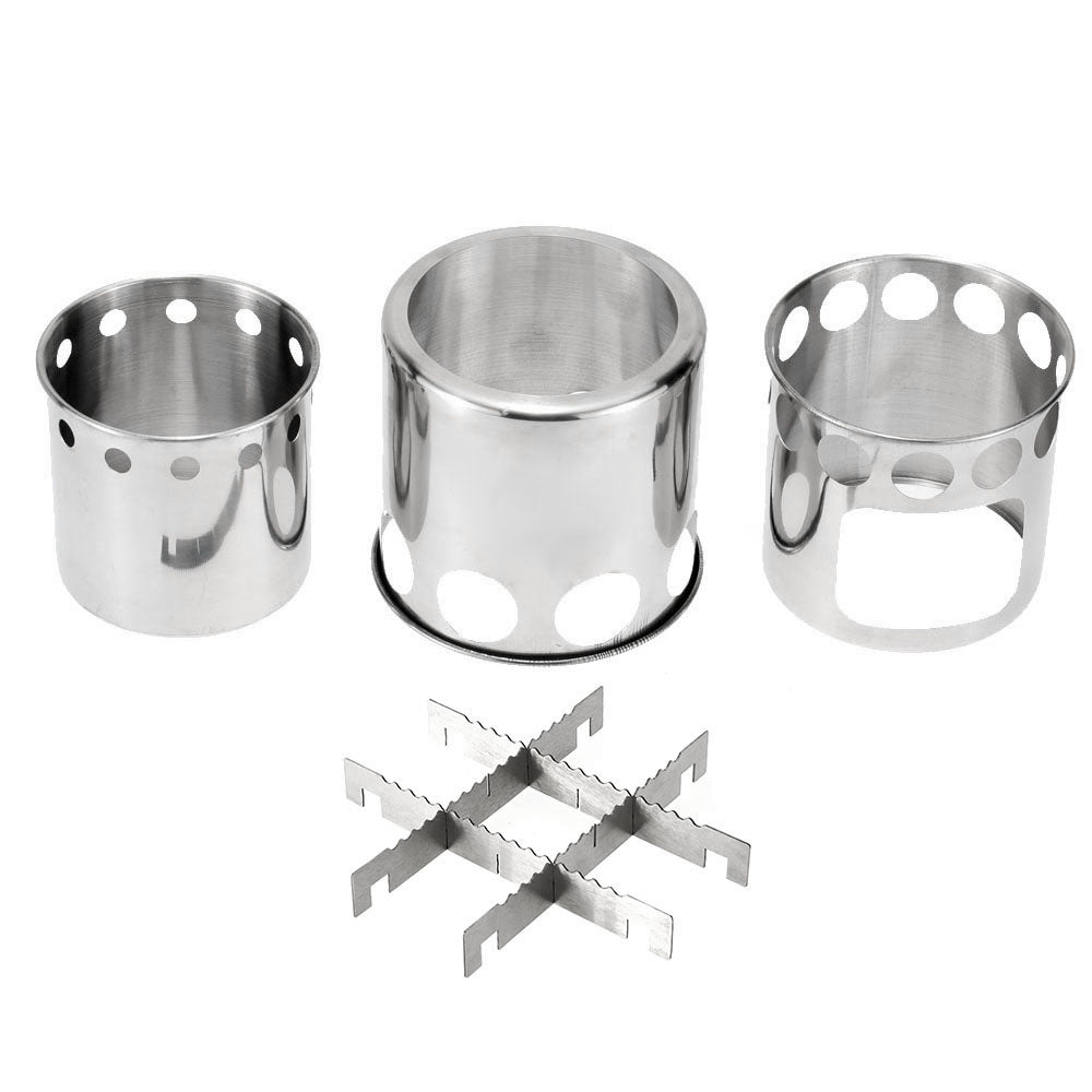Portable Stainless Steel Wood Burning Camping Stove by HitMyNeed