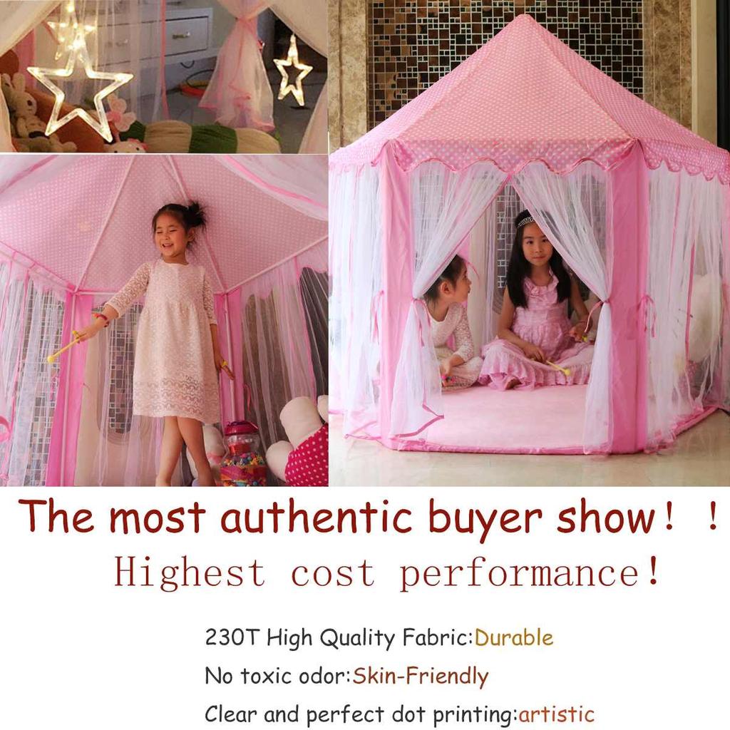 Princess Castle Play Tent with Star LED Lights by HitMyNeed