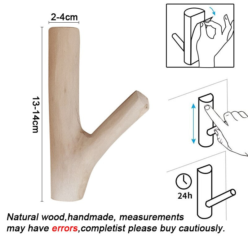 Punch-Free Natural Branch Wall Hook by HitMyNeed