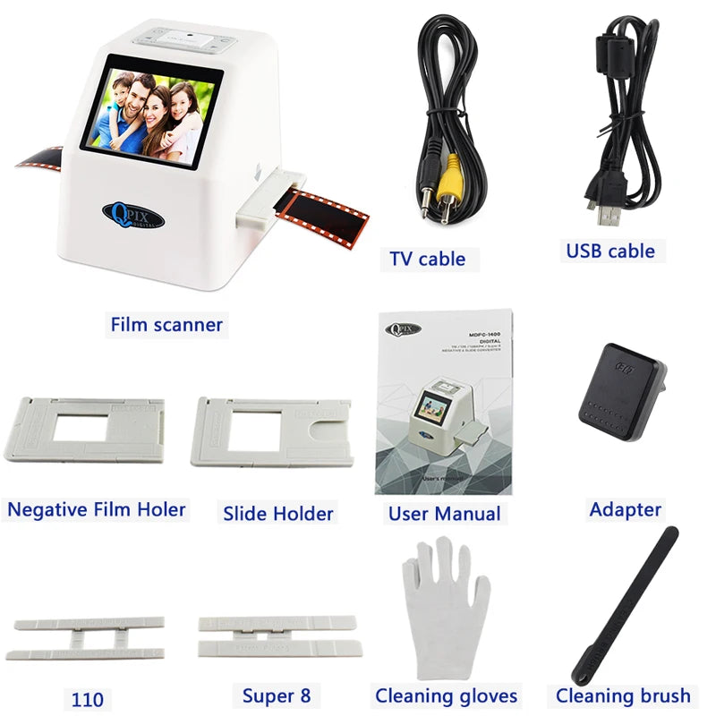 QPIX 22MP Digital Film & Slide Scanner with LCD by HitMyNeed