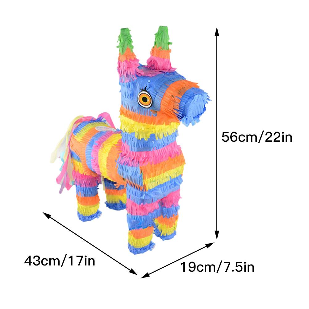 Rainbow Donkey Pinata with Stick for Kids' Parties by HitMyNeed