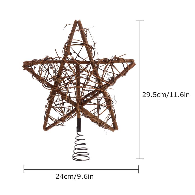 Rattan Star Christmas Tree Topper with Spring Base by HitMyNeed