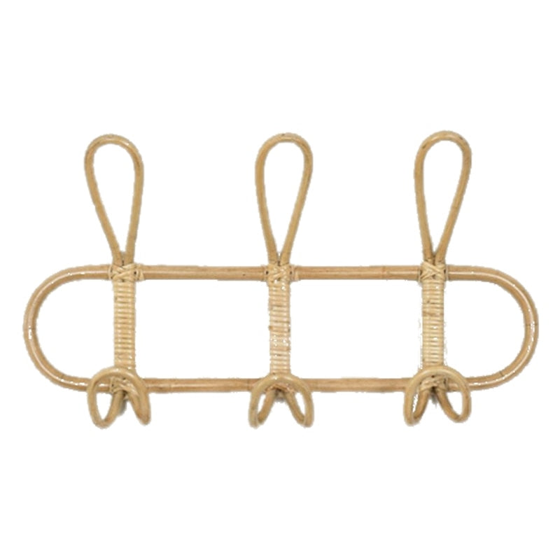 Rattan Wall Hooks Hanger Organizer with 6 Hooks by HitMyNeed