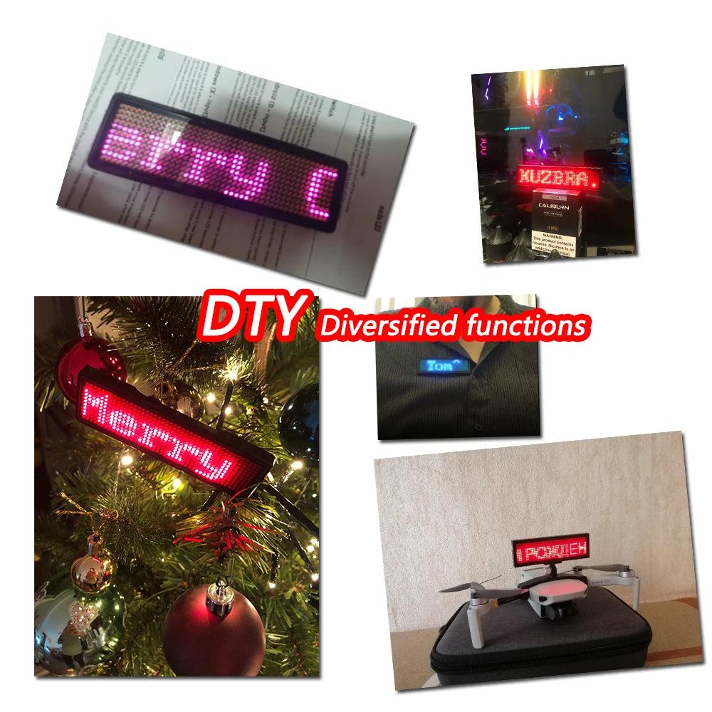Rechargeable Bluetooth LED Name Tag Badge Display by HitMyNeed