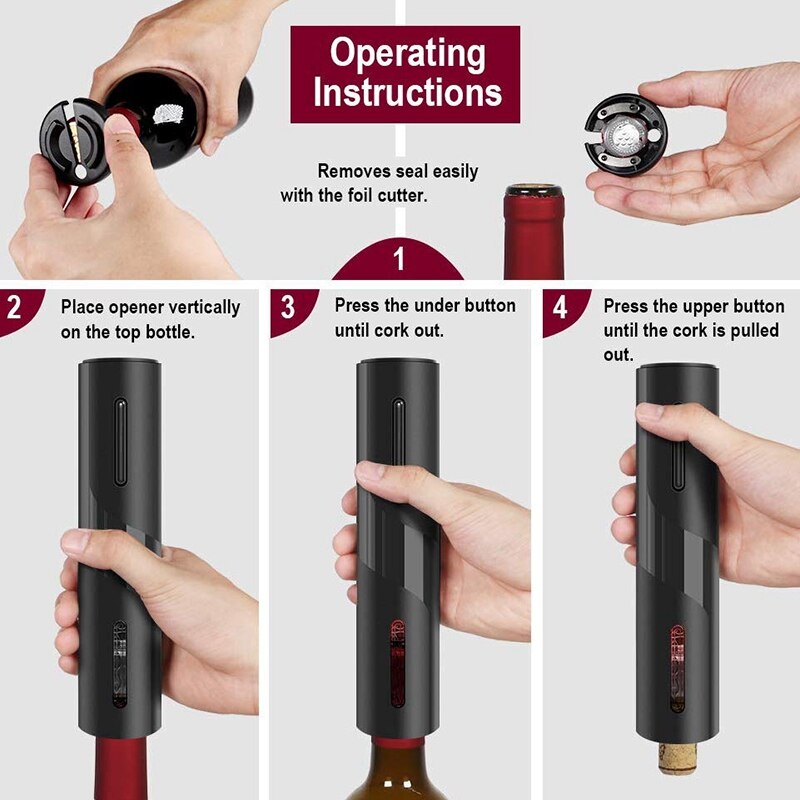 Rechargeable Electric Wine Opener with USB Cable by HitMyNeed