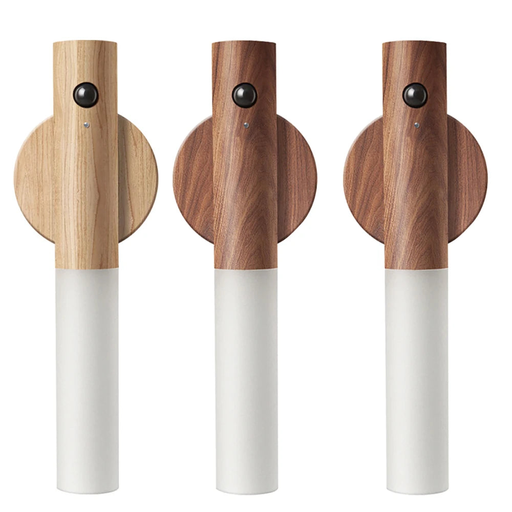 Rechargeable PIR Motion Sensor Wooden LED Night Light by HitMyNeed