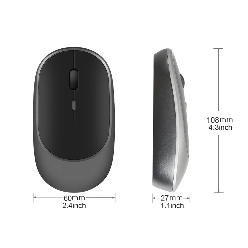 Rechargeable Wireless Mouse, Dual Mode Silent Mouse by HitMyNeed