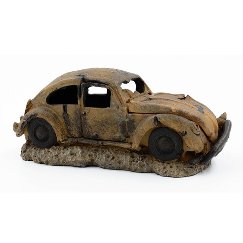 Resin Wrecked Car Aquarium Ornament 16cm by HitMyNeed