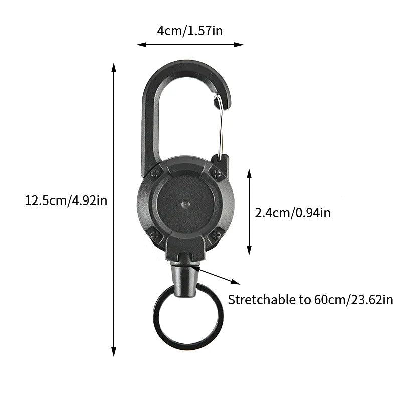 Retractable Anti-Loss Metal Keychain with Elastic Cord by HitMyNeed