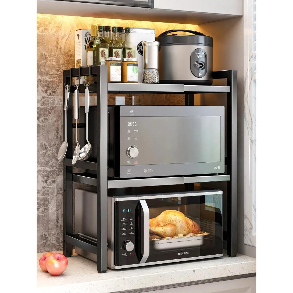 Retractable Multi-Layer Microwave & Kitchen Storage Rack by HitMyNeed