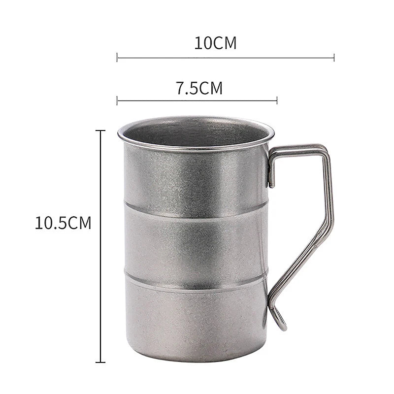 Retro Industrial Oil Barrel Stainless Steel Mug 380ml by HitMyNeed
