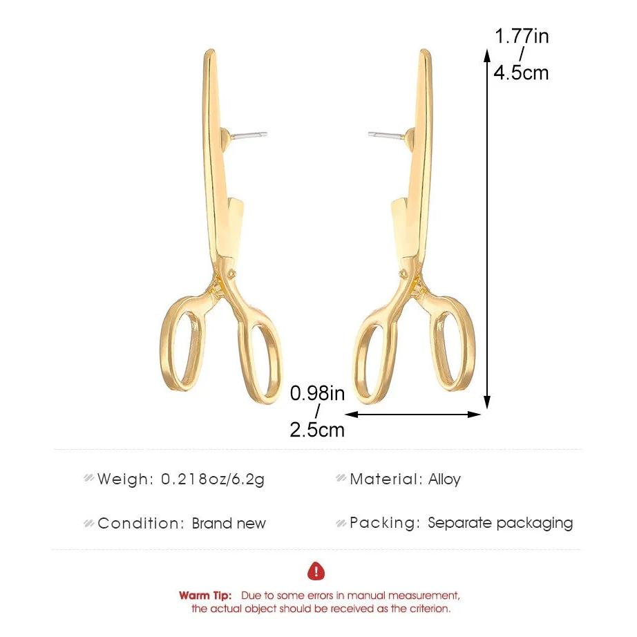 Retro Scissors Ear Studs for Women by HitMyNeed