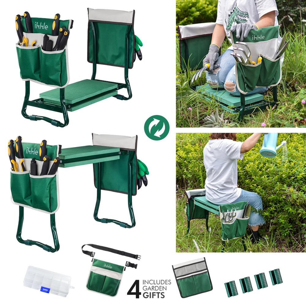 Reversible Garden Kneeler and Seat with Tool Pouch by HitMyNeed