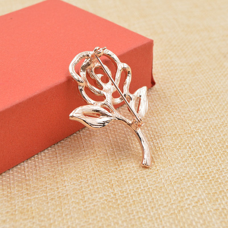 Rhinestone Flower Brooch for Women by HitMyNeed