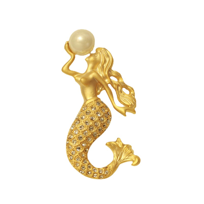 Rhinestone Mermaid Brooch Pin, 6cm by HitMyNeed