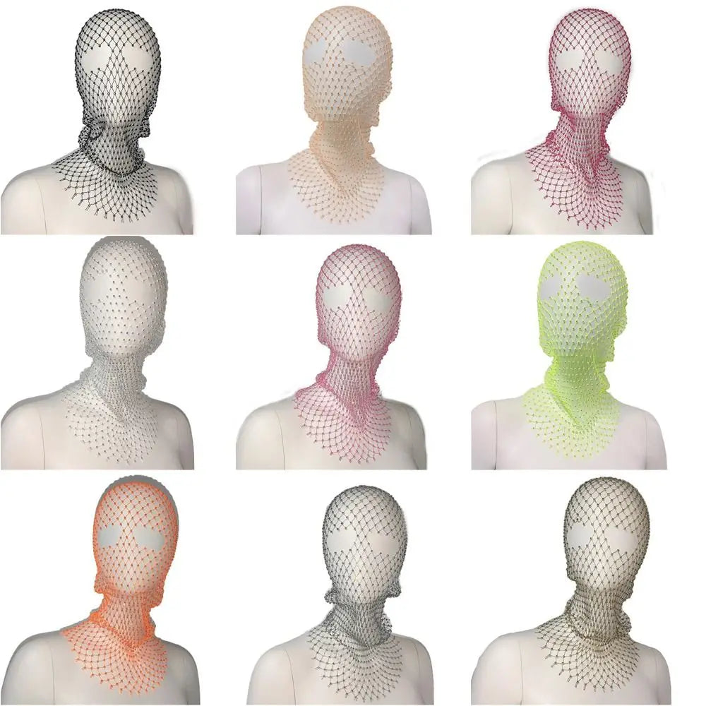 Rhinestone Mesh Turban Mask Headwrap for Women by HitMyNeed