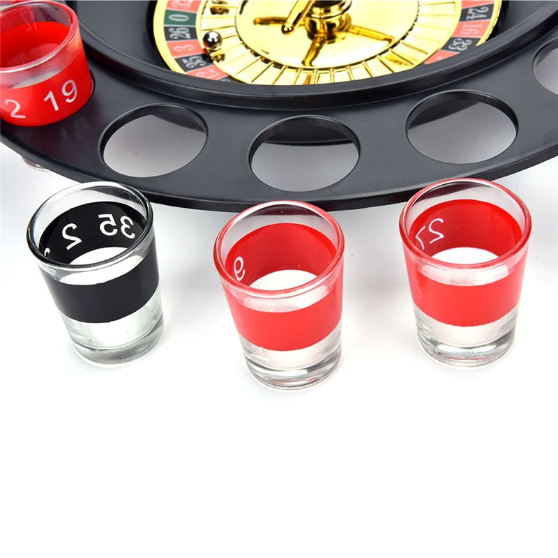 Roulette Drinking Game Set with 16 Shot Glasses by HitMyNeed