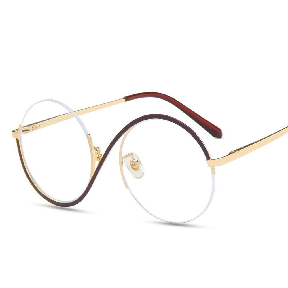 Round Semi-Rimless Anti-Blue Light Vintage Glasses by HitMyNeed