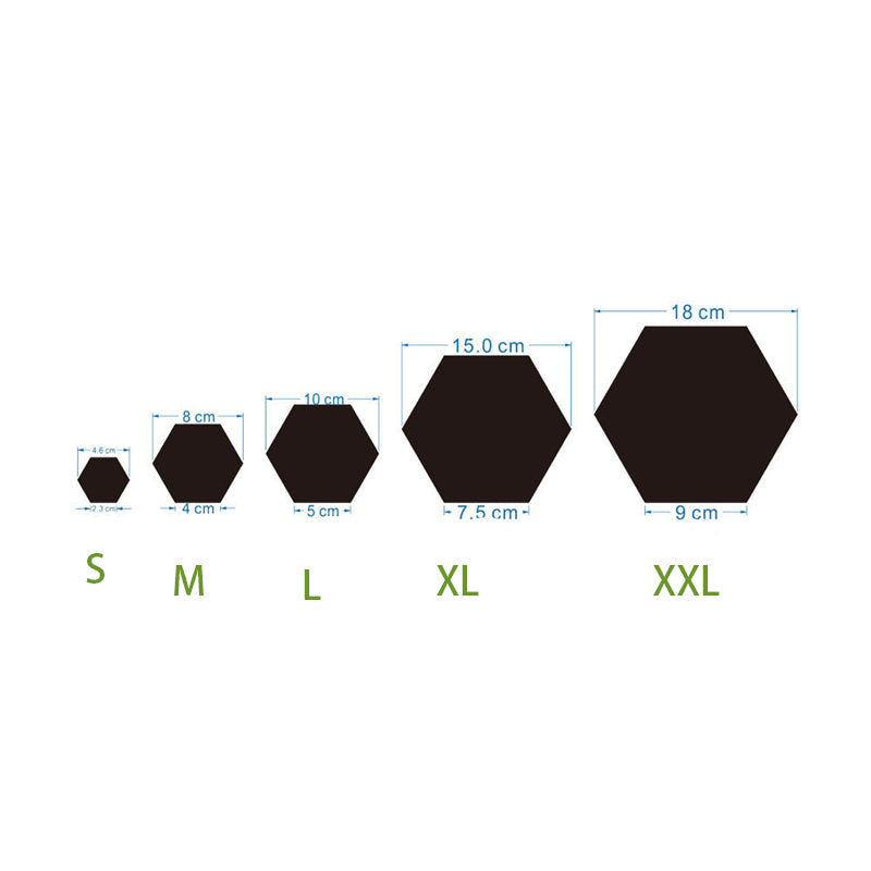 Self Adhesive Hexagon Acrylic Wall Mirror Set (12pcs) by HitMyNeed
