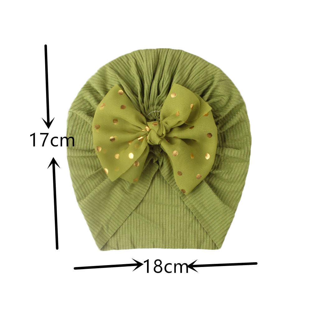 Shiny Bowknot Baby Turban Hat for Newborns by HitMyNeed