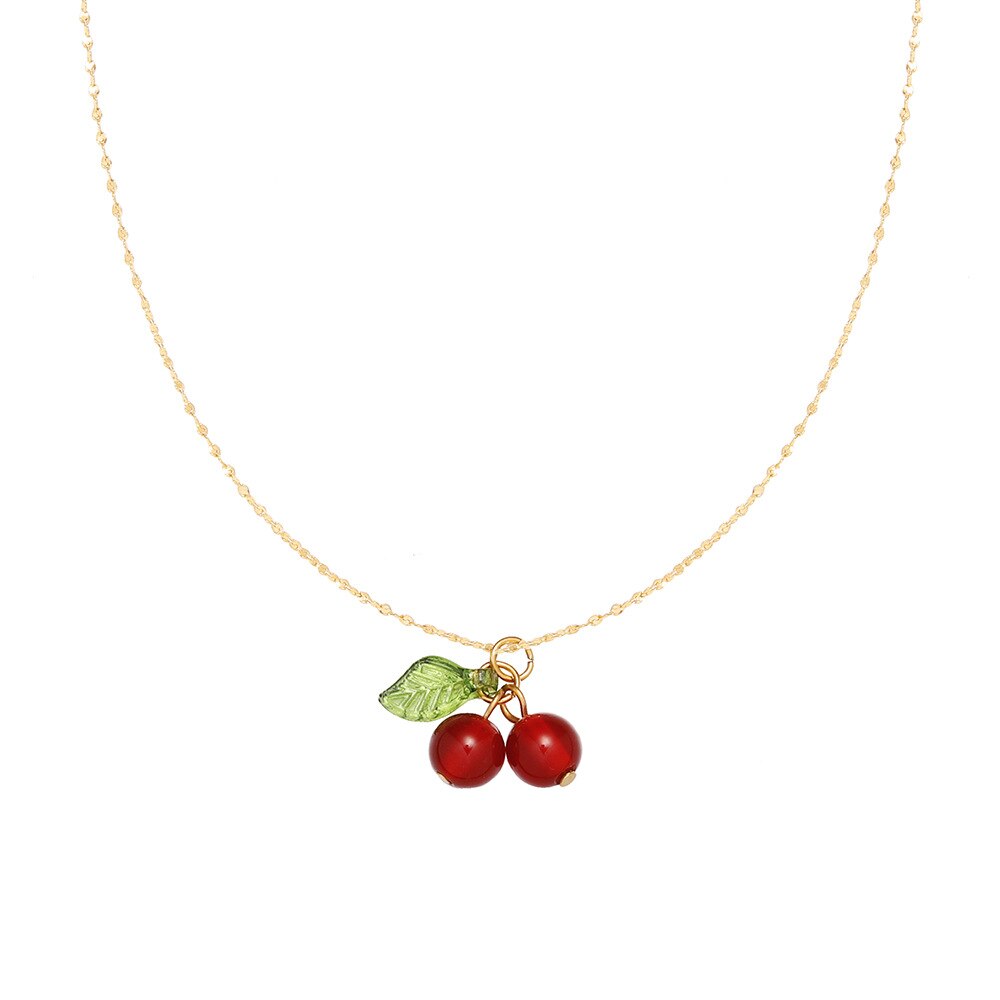 Simple Cherry Pendant Necklace for Everyday Wear by HitMyNeed