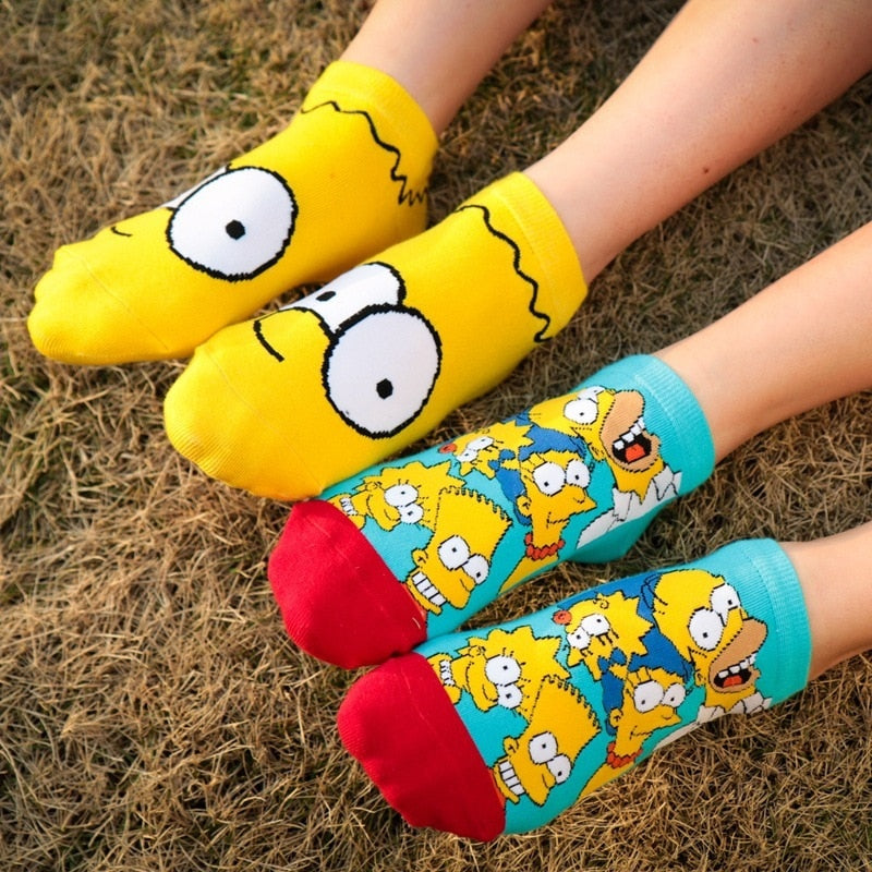 Simpsons Family Cute Cotton Socks (4-Pair Set) by HitMyNeed