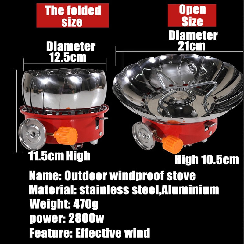 Single Burner Butane Camp Stove with Windshield by HitMyNeed