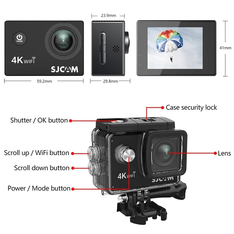 SJCAM SJ4000 Air 4K WiFi Waterproof Action Camera by HitMyNeed