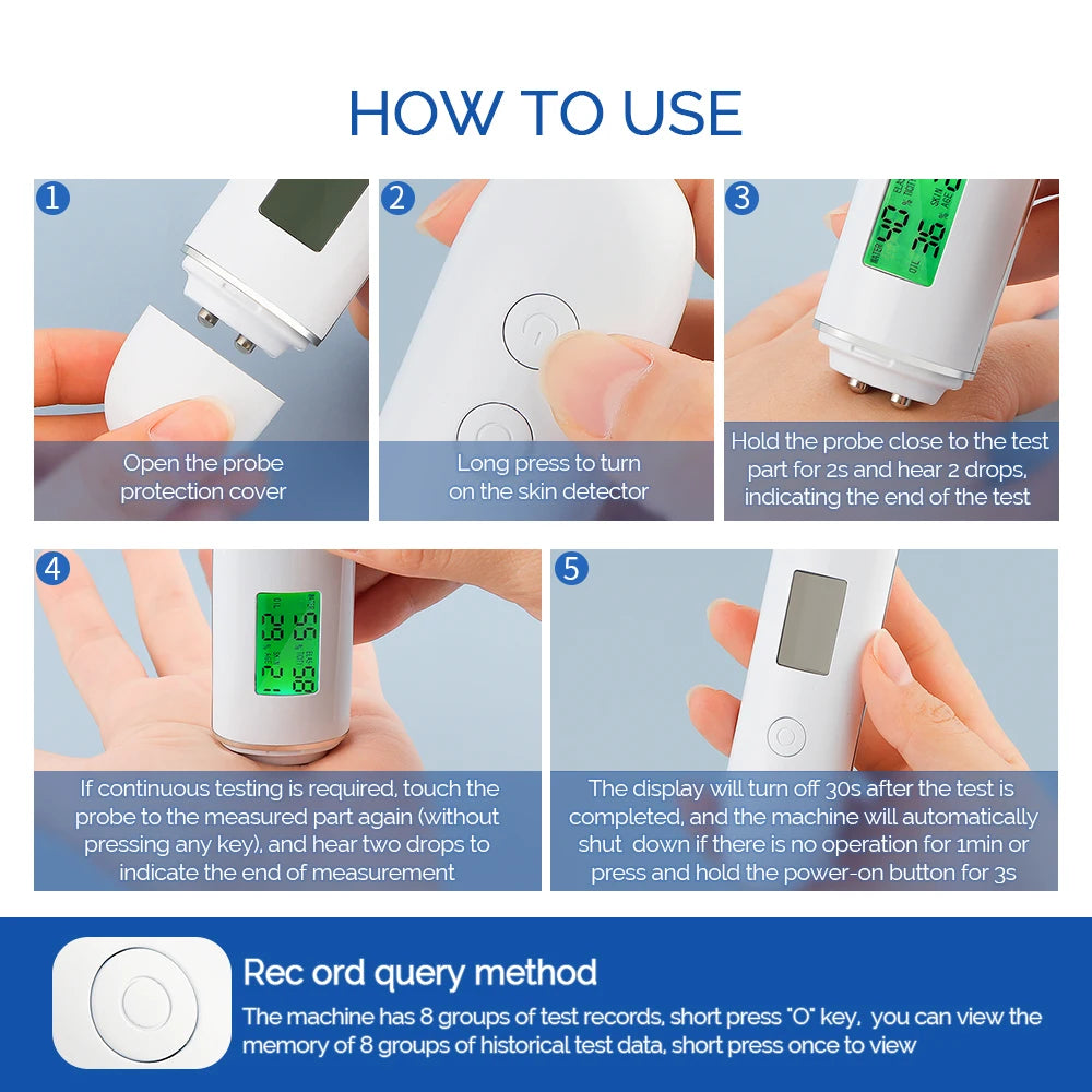 Skin Moisture, Oil & Elasticity Analyzer Meter by HitMyNeed