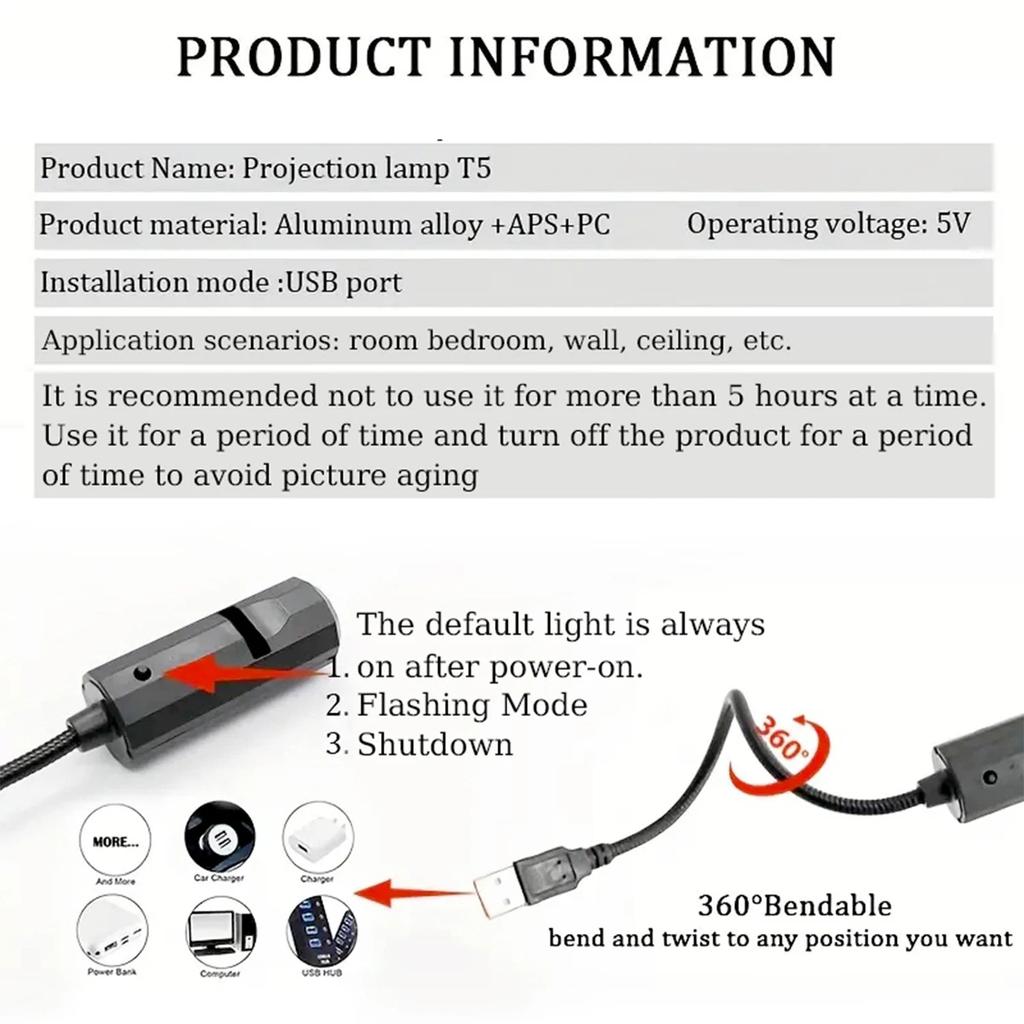 Skull Projection USB Night Light by HitMyNeed