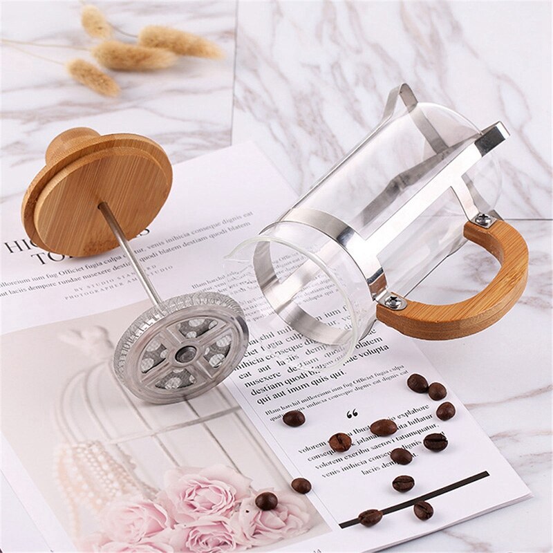 Small French Press with Bamboo Lid, 350ml by HitMyNeed