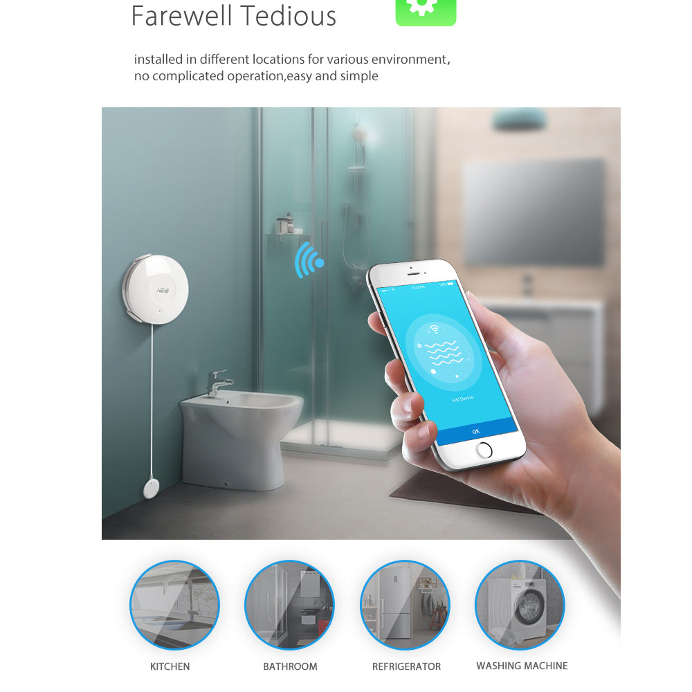Smart Wireless Water Leak Detector Alarm by HitMyNeed