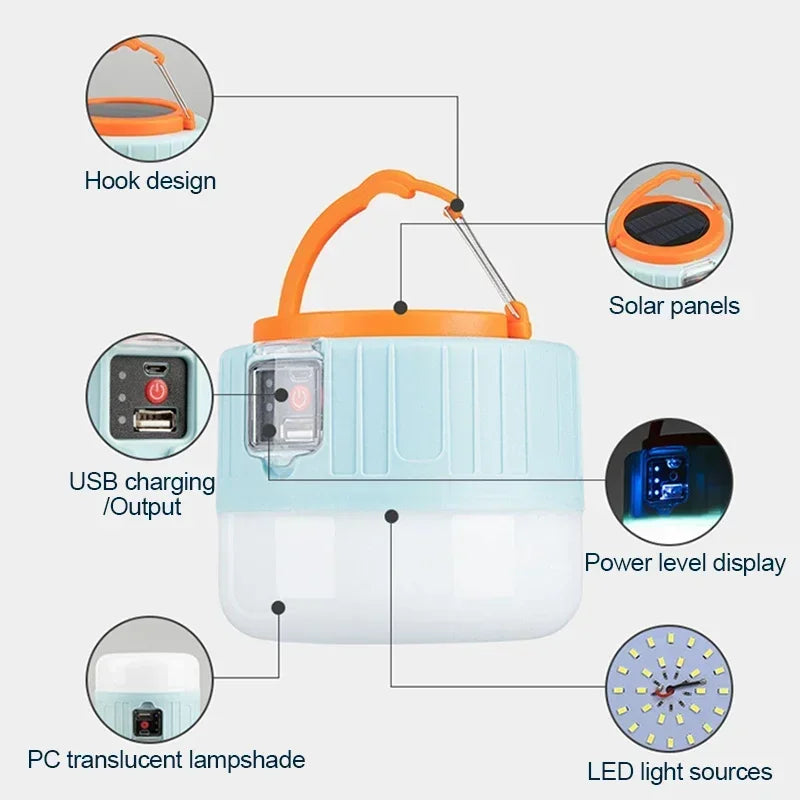 Solar Camping Lantern Power Bank with Remote Control by HitMyNeed