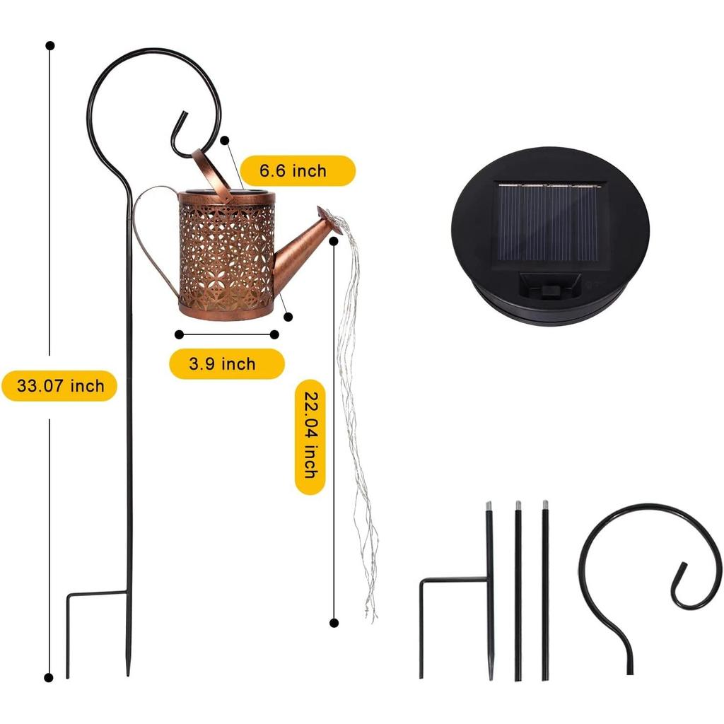 Solar Watering Can Garden Light with Hanging Hook by HitMyNeed